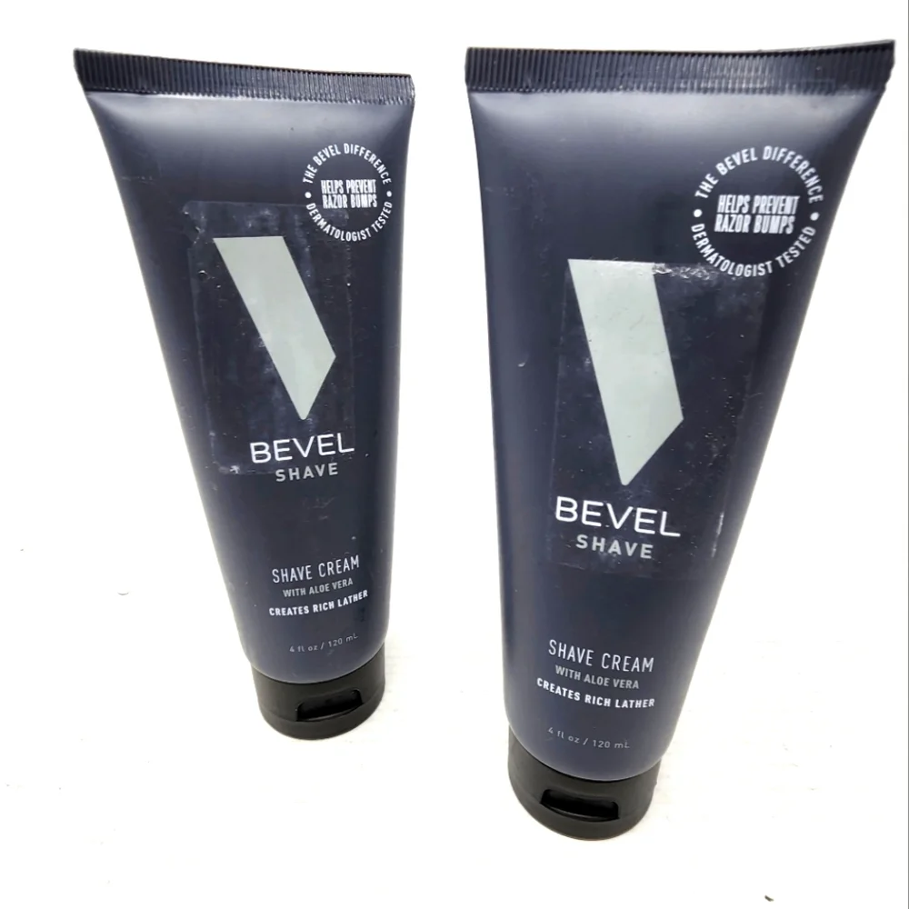 Bevel Men's Shaving‎ Cream With Aloe Vera Dermatologist Tested Lot Of 2